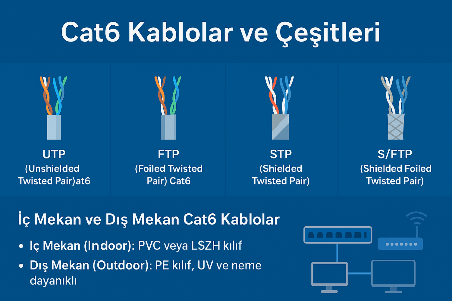 Cat6 Kablolar ve Çeşitleri: Ağ Altyapısında Performansın Anahtarı